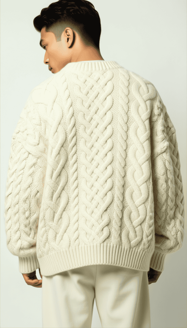 Pull en laine homme atlas en blanc dos XS - XXL