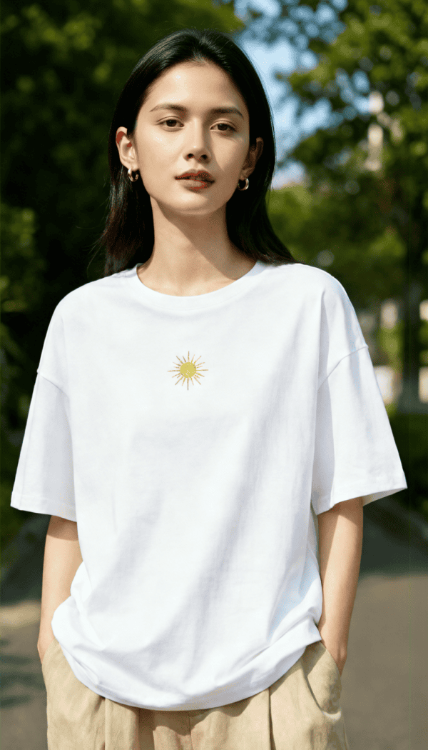 t shirt soleil pour femme en blanc xs-xxl