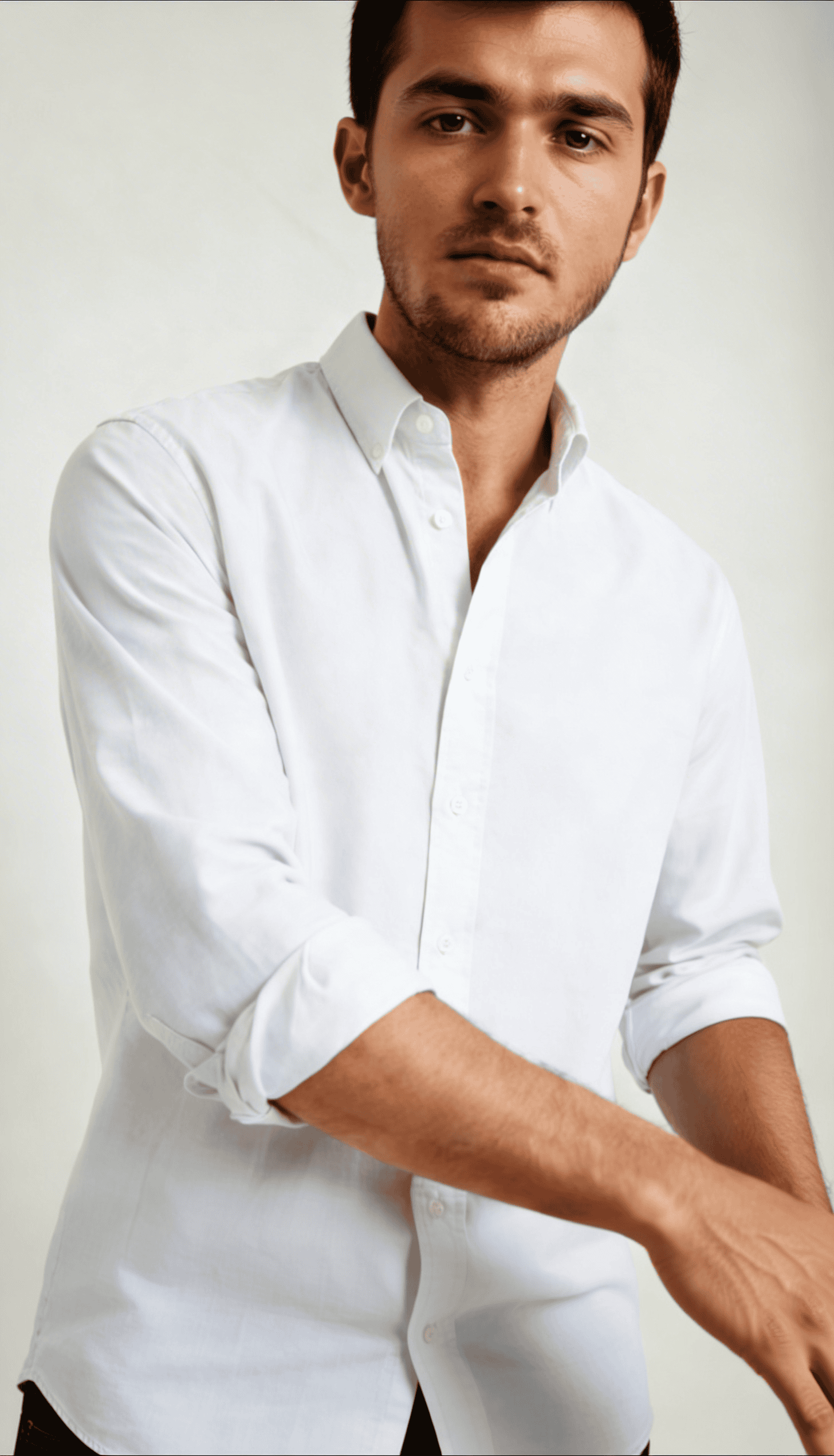 chemise en coton homme atlas en blanc dos XS - XXL