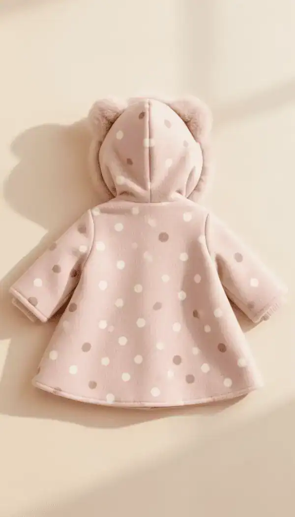 manteaux Bébé DOUX etikashion rose dos
