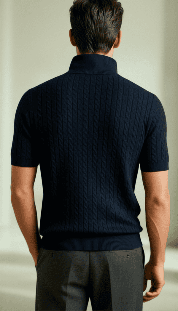 polo en coton homme atlas en noir dos XS - XXL