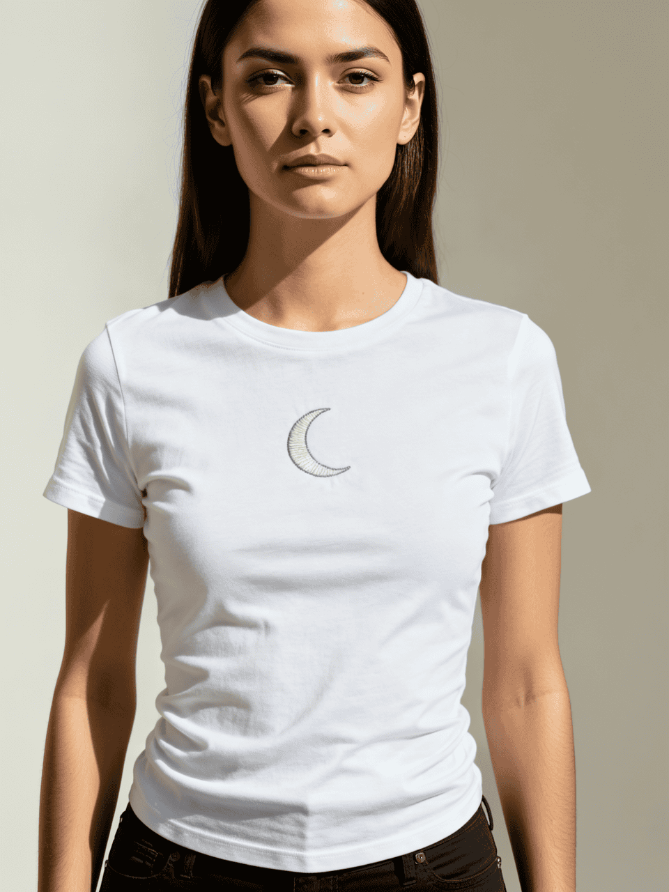 t shirt luna pour femme en blanc